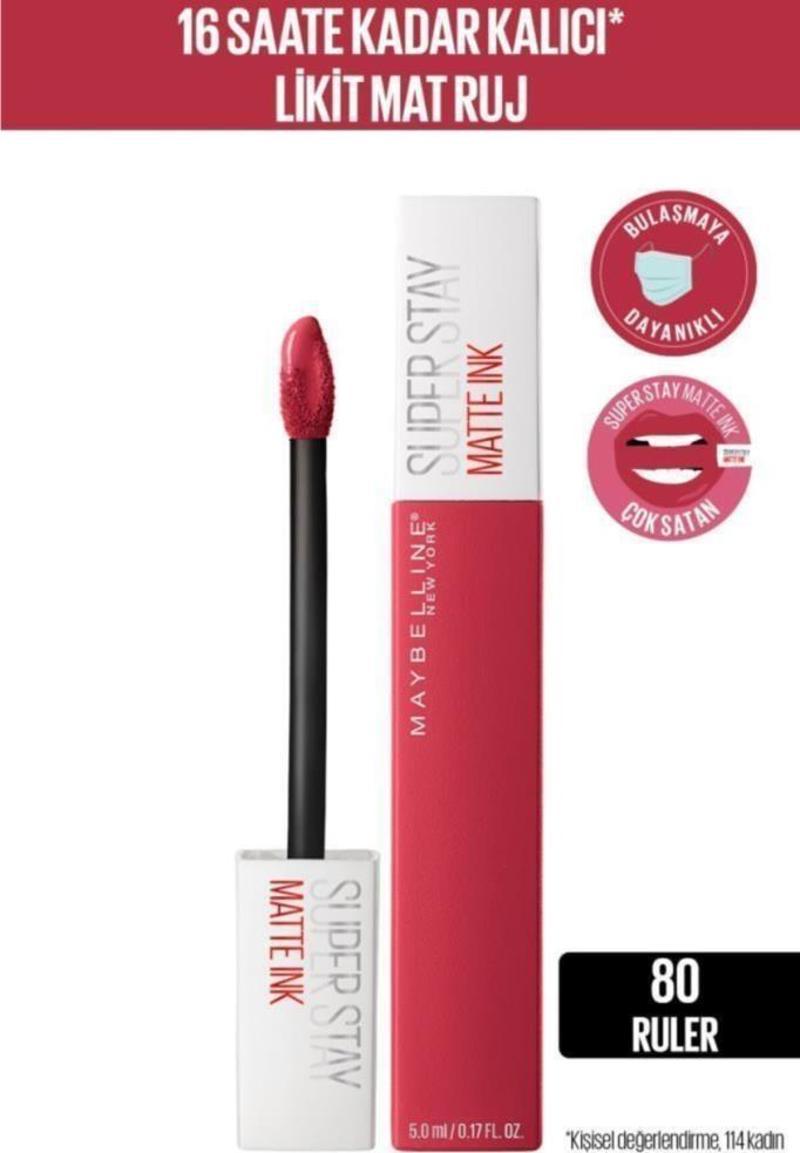 Likit Mat Ruj - SuperStay Matte Ink Liquid Lipstick 80 Ruler