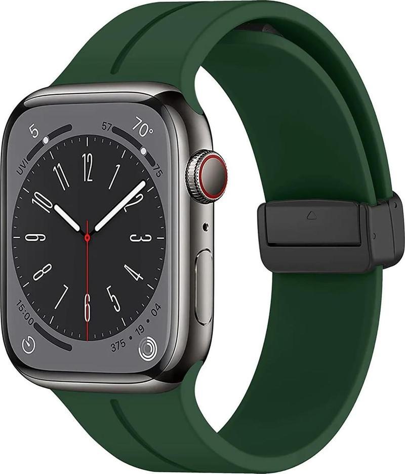 Apple Watch Ultra 2 Kordon Ribbon Line Koyu Yeşil