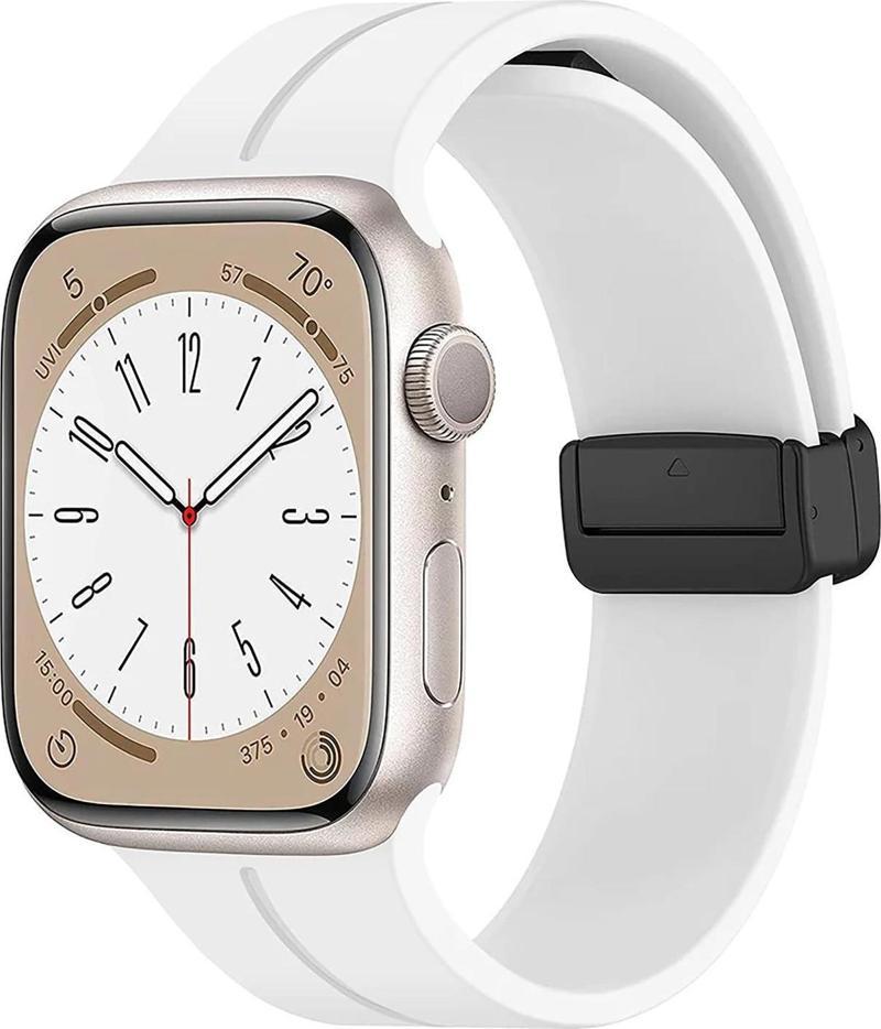 Apple Watch Ultra 2 Kordon Ribbon Line Beyaz