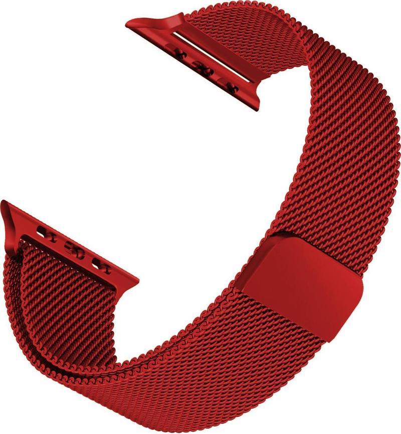 Apple Watch Series 9 41mm Milanese Loop Kordon Koyu Kırmızı