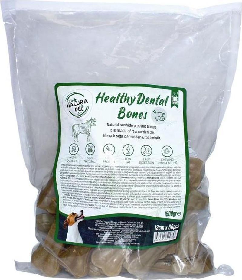 Eco Healty Dental Bones Natural Pres Kemik 13 cm. 30'lu 1500 gr.