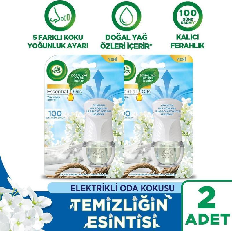 Elektrikli Oda Kokusu Kit  (Cihaz+Yedek Temizliğin Esintisi) x 2