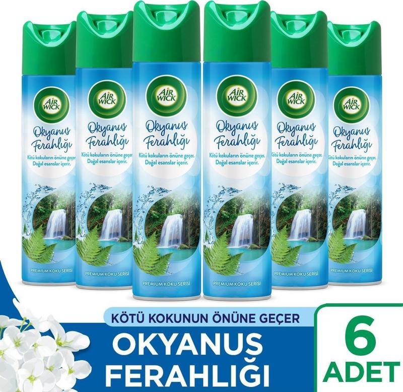 Sprey Aerosol Okyanus Ferahlığı Oda Kokusu (6 x 300 ml)