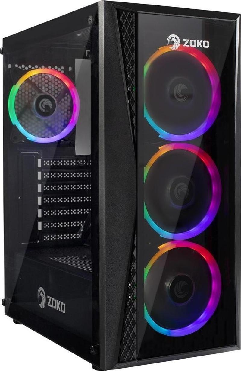 Melody-x 4x12 Cm Auto Rainbow Fanlı Temperli Cam Gaming Bilgisayar Kasası