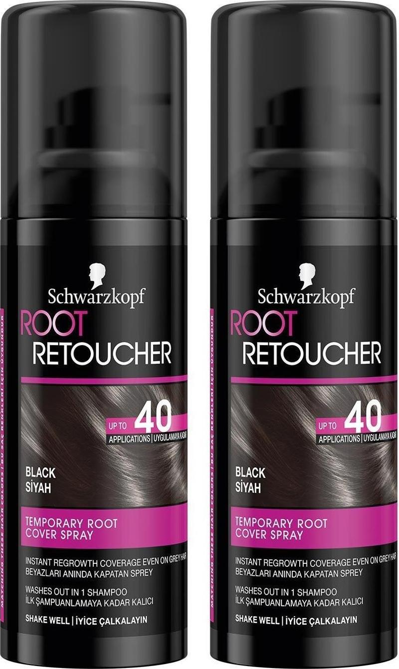 Root Retoucher Beyazları Anında Kapatan Sprey Boya Siyah 120 ml x 2 Adet