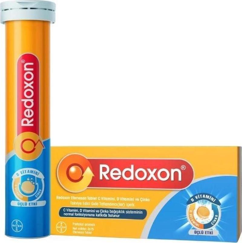 Redoxon Üçlü Etki C, D Vitaminleri Ve Çinko İçeren Takviye Edici Gıda 2X15 Efervesan Tablet