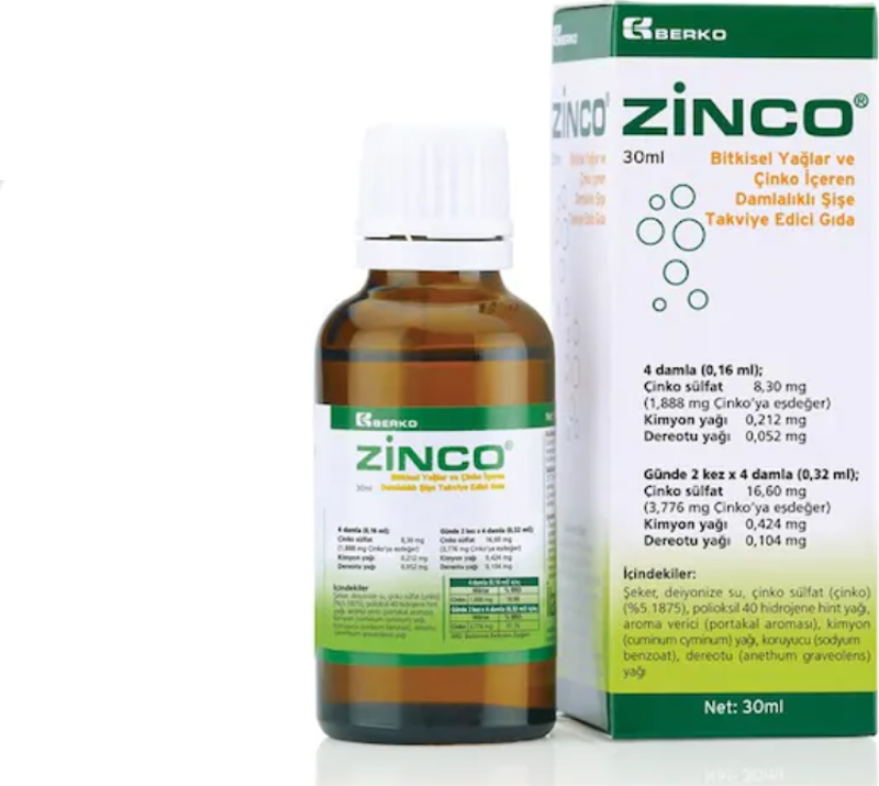 Bİtkisel Yağlar Ve Çinko İçeren Damlalıklı Şişe Takviye Edici Gıda 30 ml