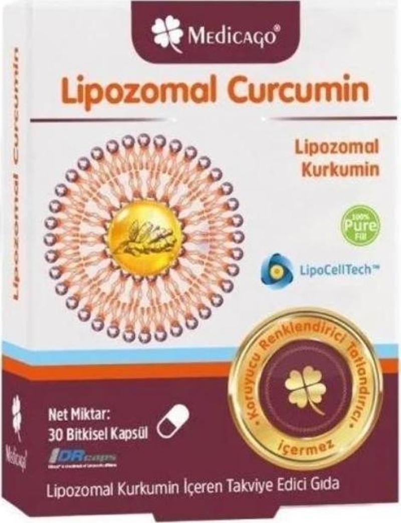 Lipozomal Kurkumin İçeren Takviye Edici Gıda 30 Bitkisel Kapsül