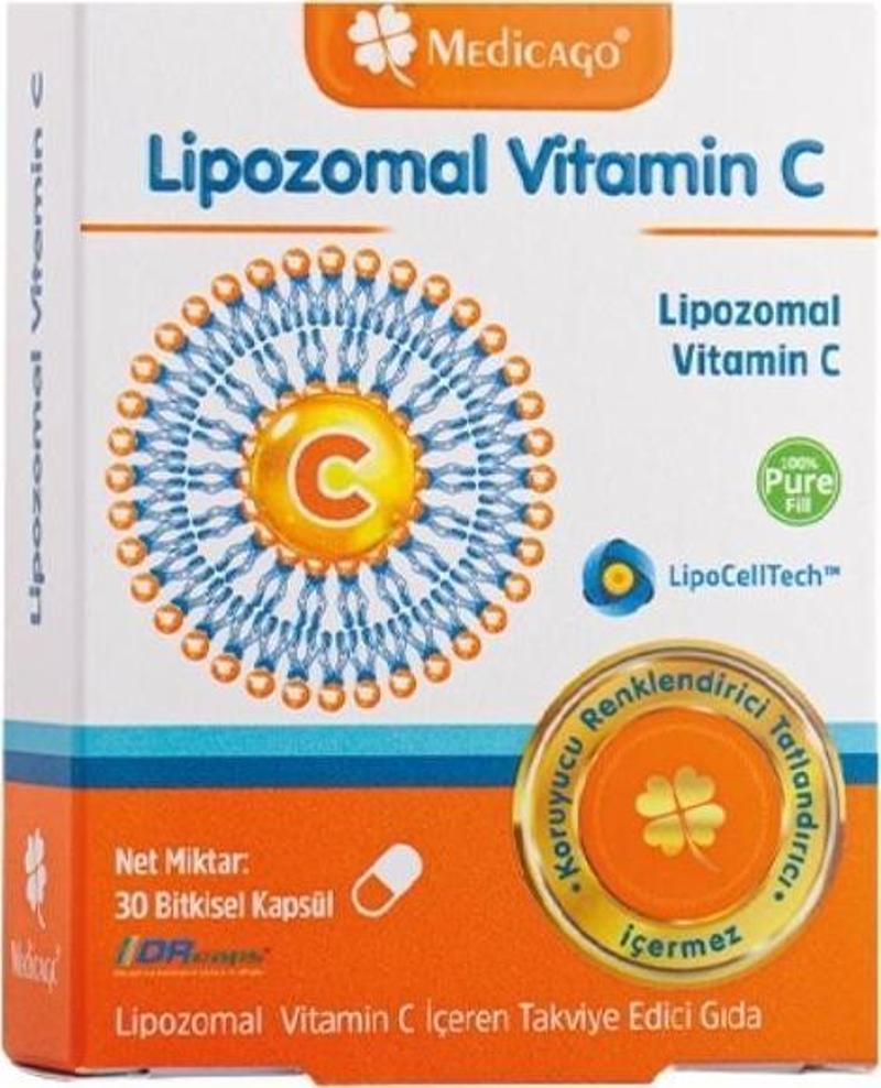 Lipozomal Vitamin C İçeren Takviye Edici Gıda 30 Bitkisel Kapsül