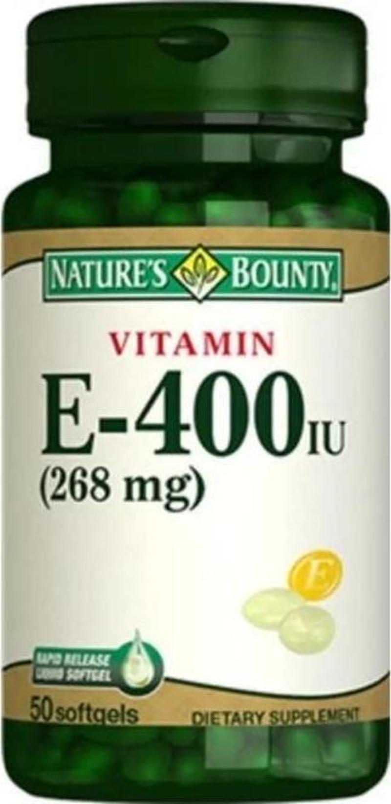 Vitamin E-400 IU(268mg) Takviye Edici Gıda 50 Jelatin Kapsül