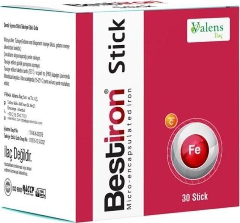 Bestiron Stick Demir Ve C Vitamini İçeren Takviye Edici Gıda 30 Stick Saşe