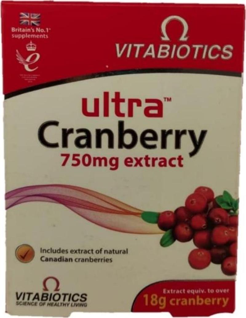 Ultra Cranberry İçeren Takviye Edici Gıda 750 mg  30 Tablet