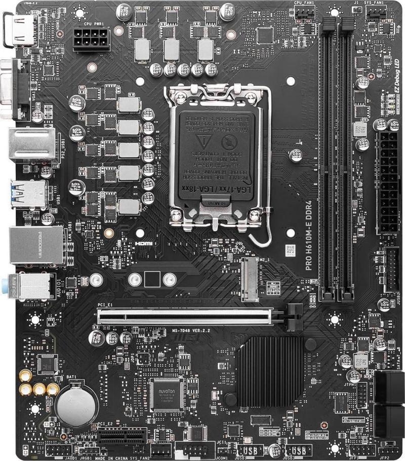 Pro H610M-E 3200Mhz Ddr4 Soket 1700 M.2 Hdmi Vga Matx Intel Anakart