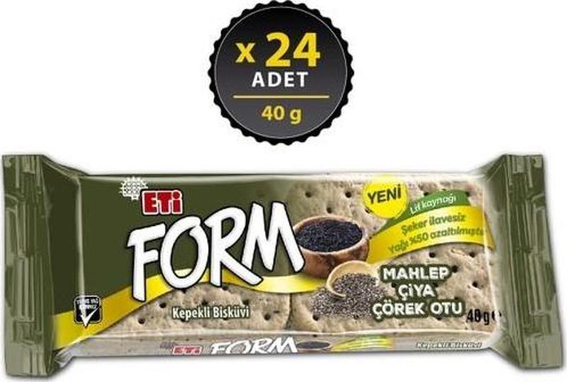 Form Mahlepli, Çiyalı ve Çörek Otlu Kepekli Bisküvi 40 gr x 24 Adet