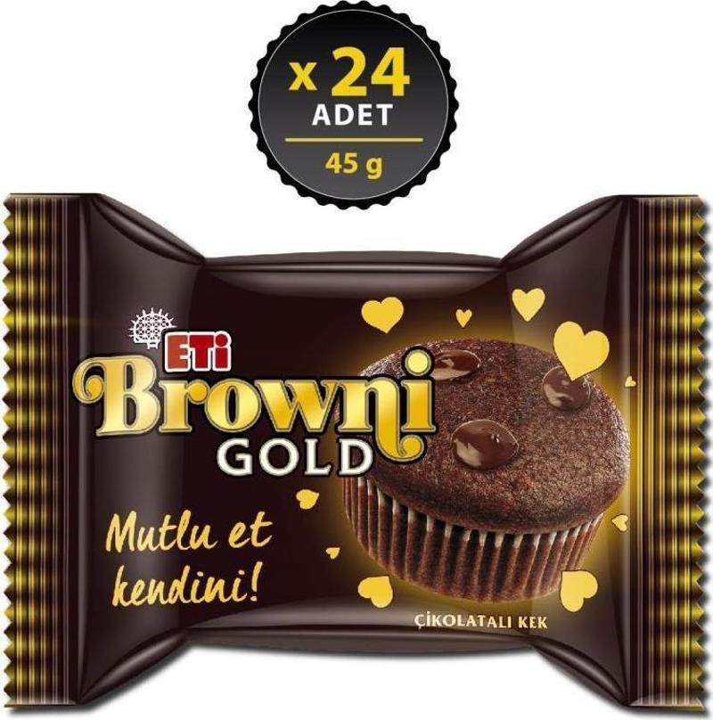 Browni Gold Çikolata Soslu Çikolatalı Kek 45 gr x 24 Adet