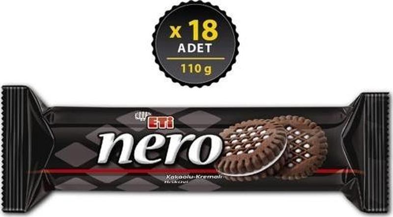 Nero Kakaolu Kremalı Bisküvi 110 gr x 18 Adet