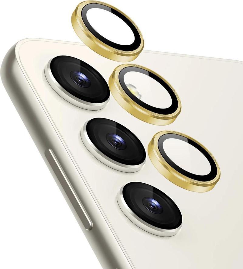 Samsung Galaxy S24 Plus Tekli Kamera Lens Koruma Camı Gold