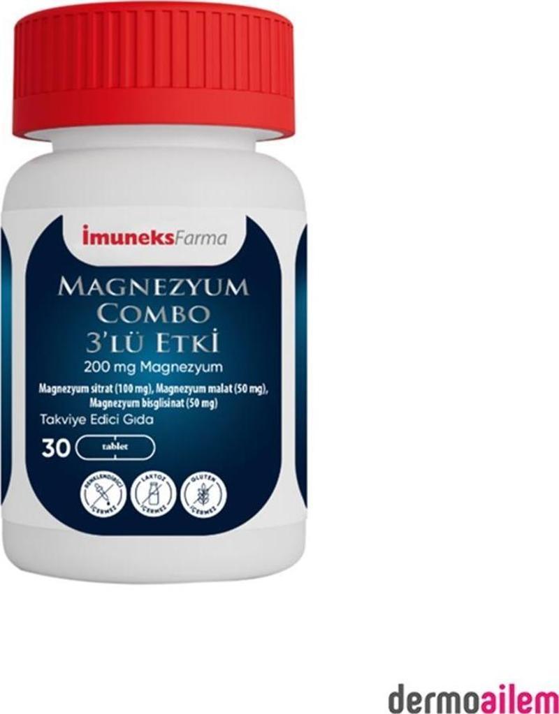 İmuneks Magnezyum Combo 3'lü Etki 200 Mg 30 Tablet