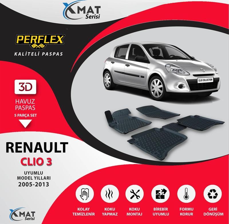 Paspas 3D Havuzlu X-Mat Clıo 3 2005-2013