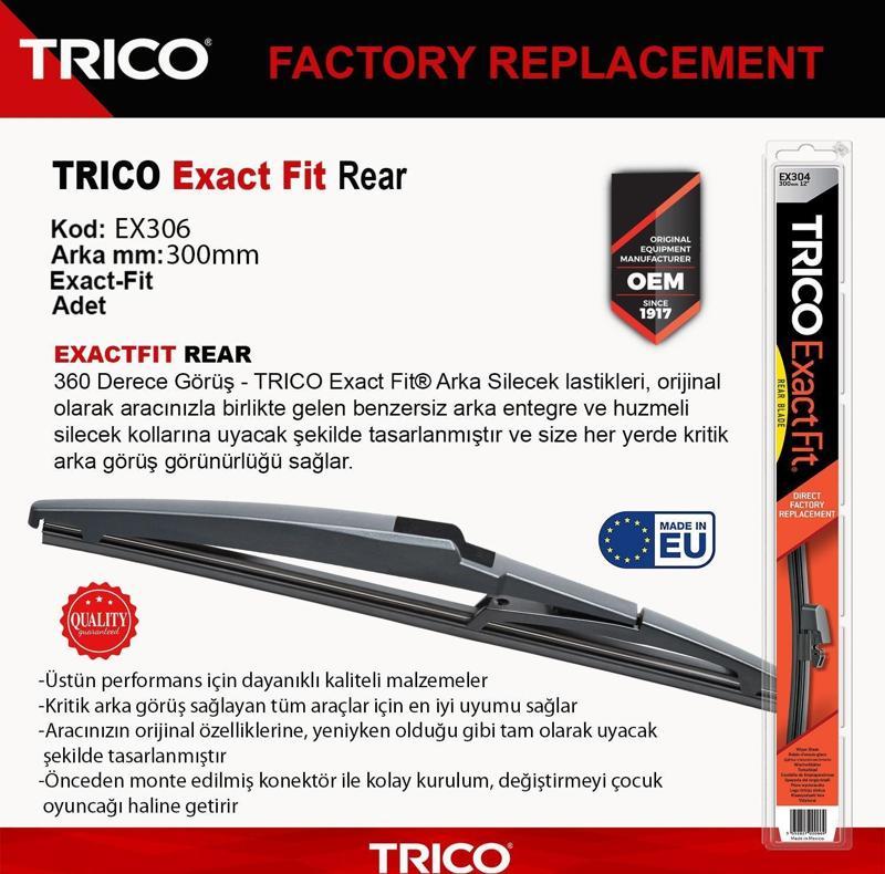 EXACTFIT Arka Tek Silecek 300mm EX306