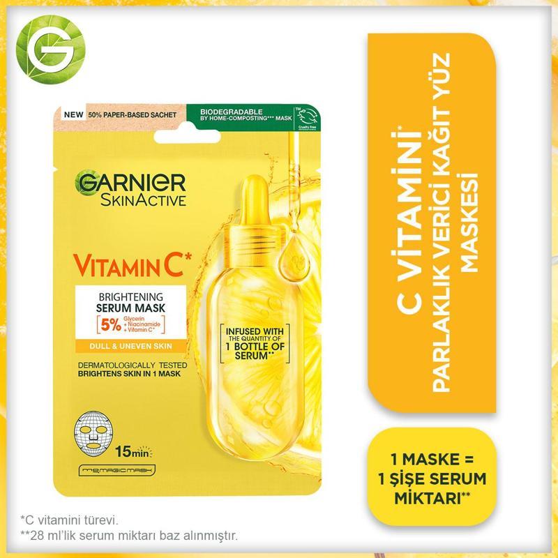 C Vitamini Parlaklık Verici Kağıt Yüz Maskesi