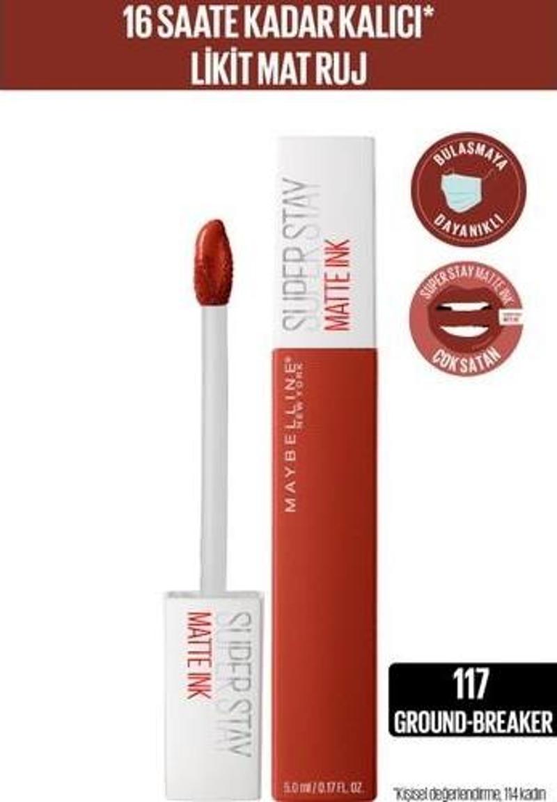 Super Stay Matte Ink City Edition Likit Mat Ruj - 117 Ground breaker