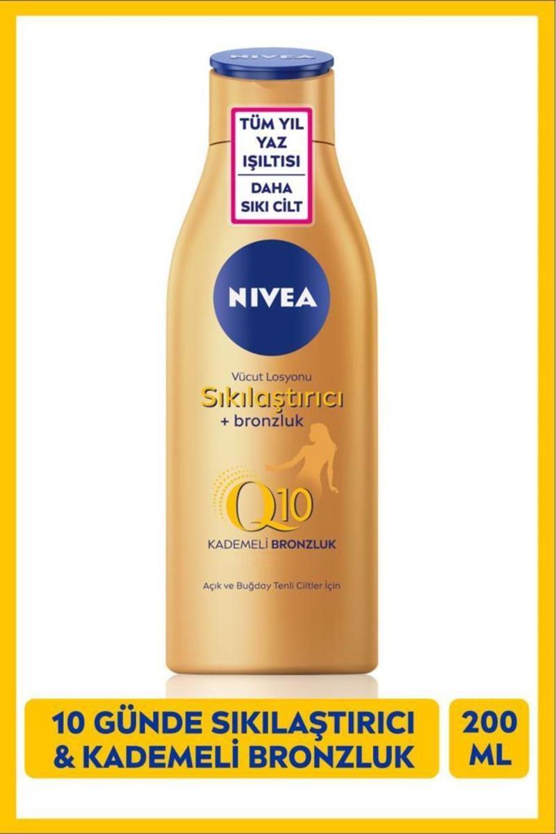 Q10 Sıkılaştırıcı Ve Bronzlaştırıcı Vücut Losyonu 200ml, Kademeli Bronzluk, 10 Günde Sıkılaştırıcı