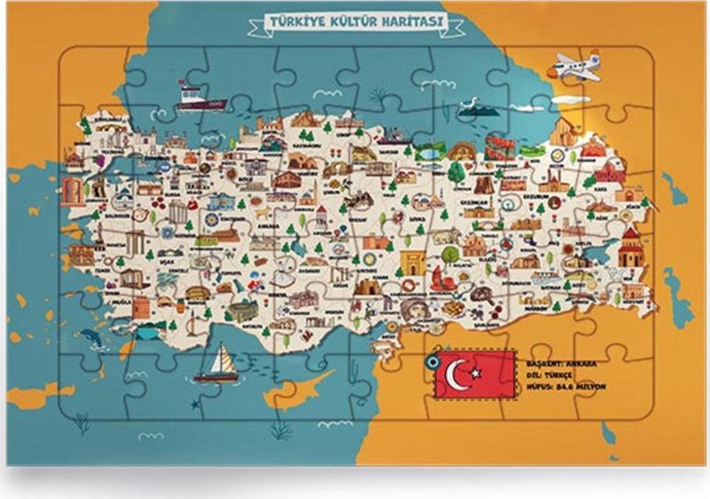 Türkiye Kültür Haritası Yap Boz /Puzzle Eğitici Oyun