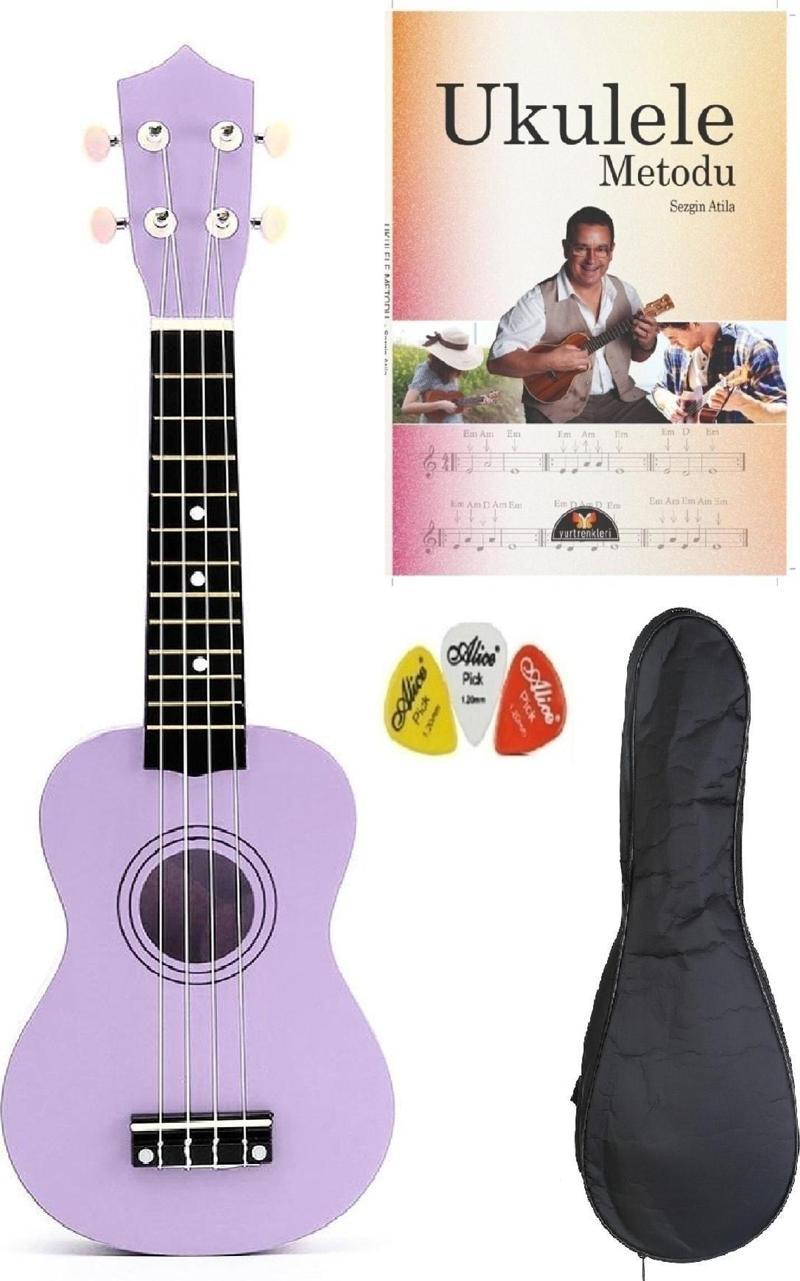 Soprano Lila Ukulele + Kılıf + Metot Ve Pena 54Cm