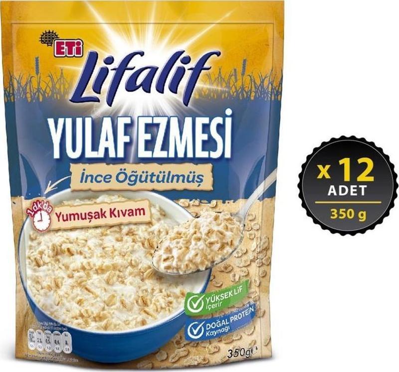 Lifalif İnce Öğütülmüş Yulaf Ezmesi 350 g x 12 Adet