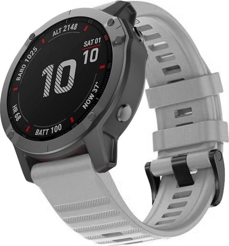 Garmin Fenix 6 Kordon Quick Fit Strap Band Gri