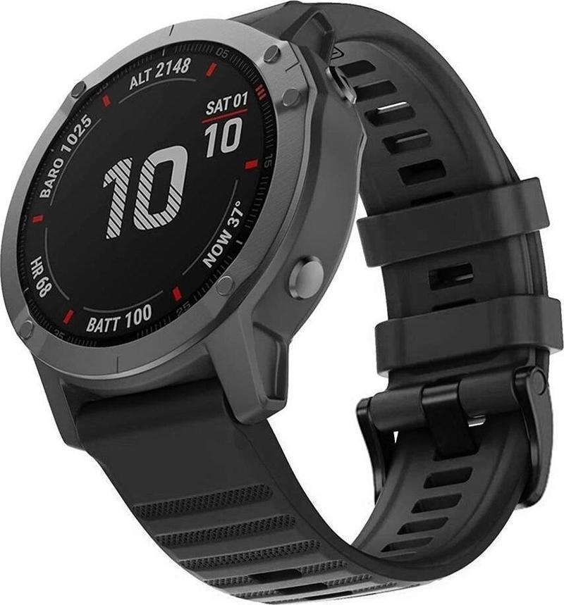 Garmin Fenix 6 Kordon Quick Fit Strap Band Siyah