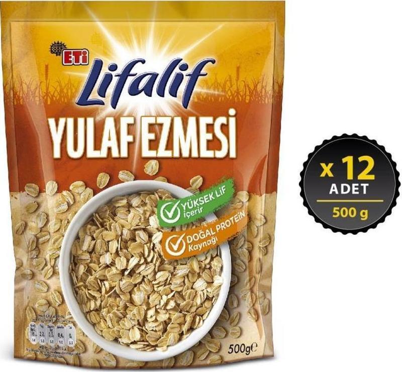 Lifalif Yulaf Ezmesi 500 gr x 12 Adet