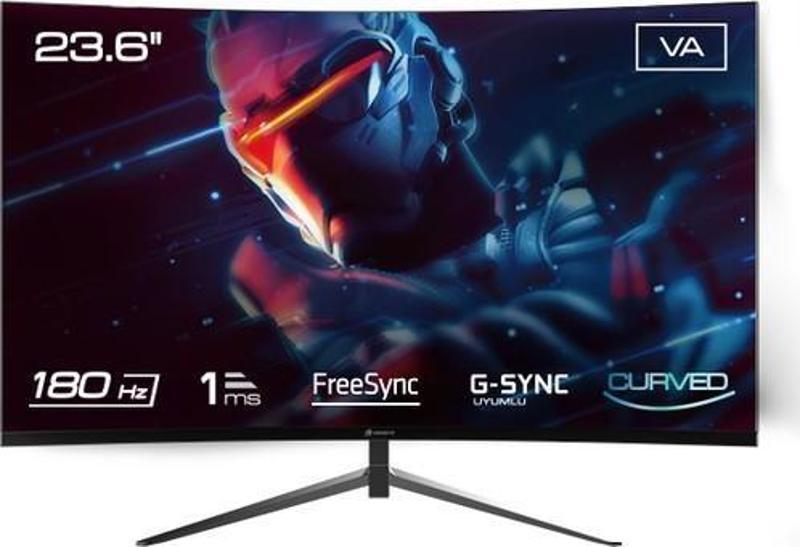 GB-2418CF 23.6" 180Hz 1ms VA Panel FullHD  FreeSync, G-Sync Destekli Curved Gaming Monitör