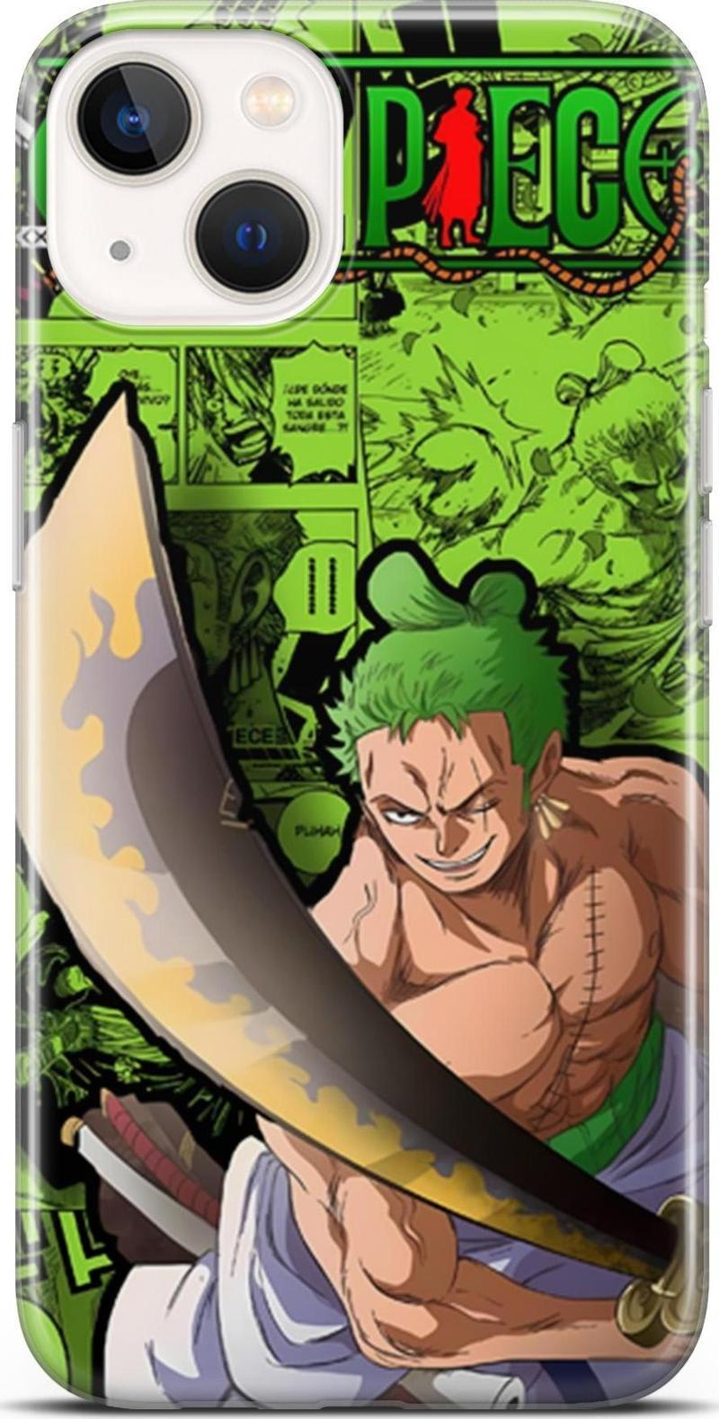 Apple iPhone 13 Mini uyumlu Anime 10 HD Desenli One Piece Zoro