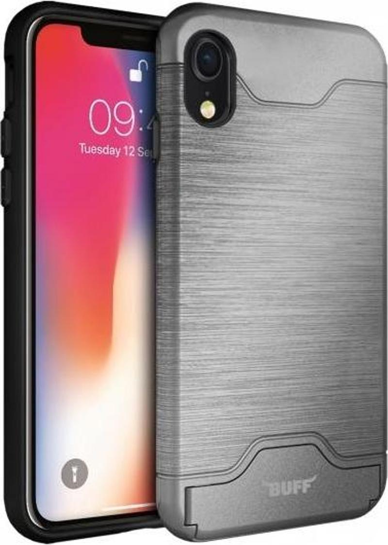 iPhone XR ile Uyumlu Slim Folder Kılıf Silver