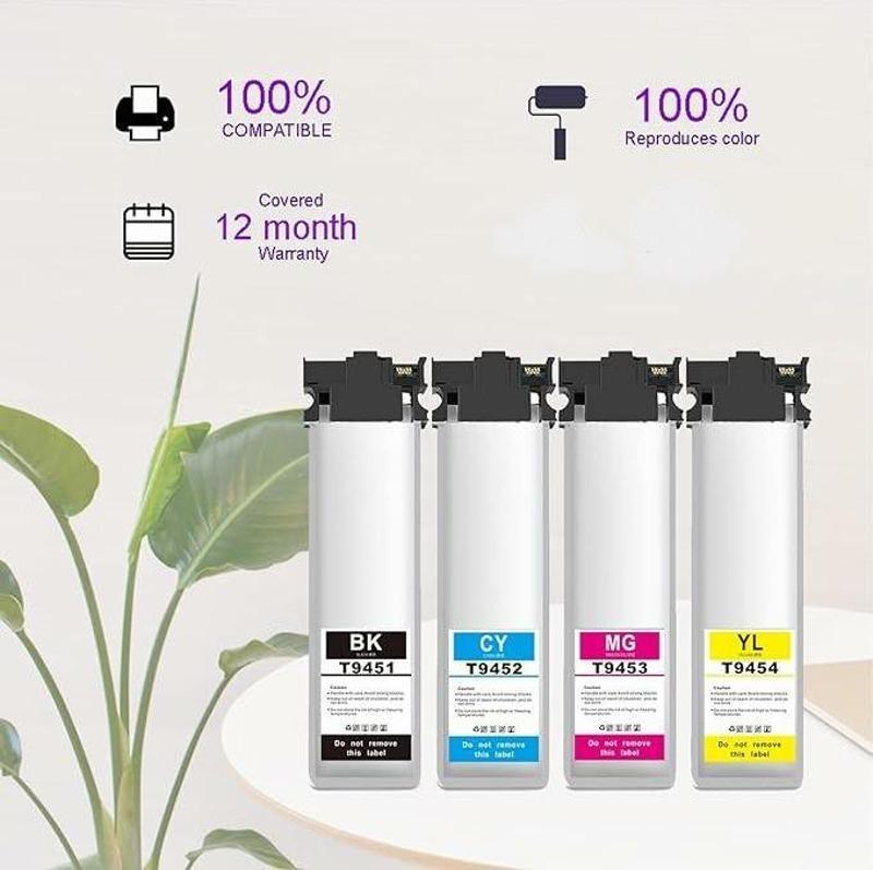 Epson Workforce Pro WF-C5210DW T9451-T9452-T9453-T9454 100 ml x 4 Renk Muadil Kartuş Takım 5k  5.000 Sayfa