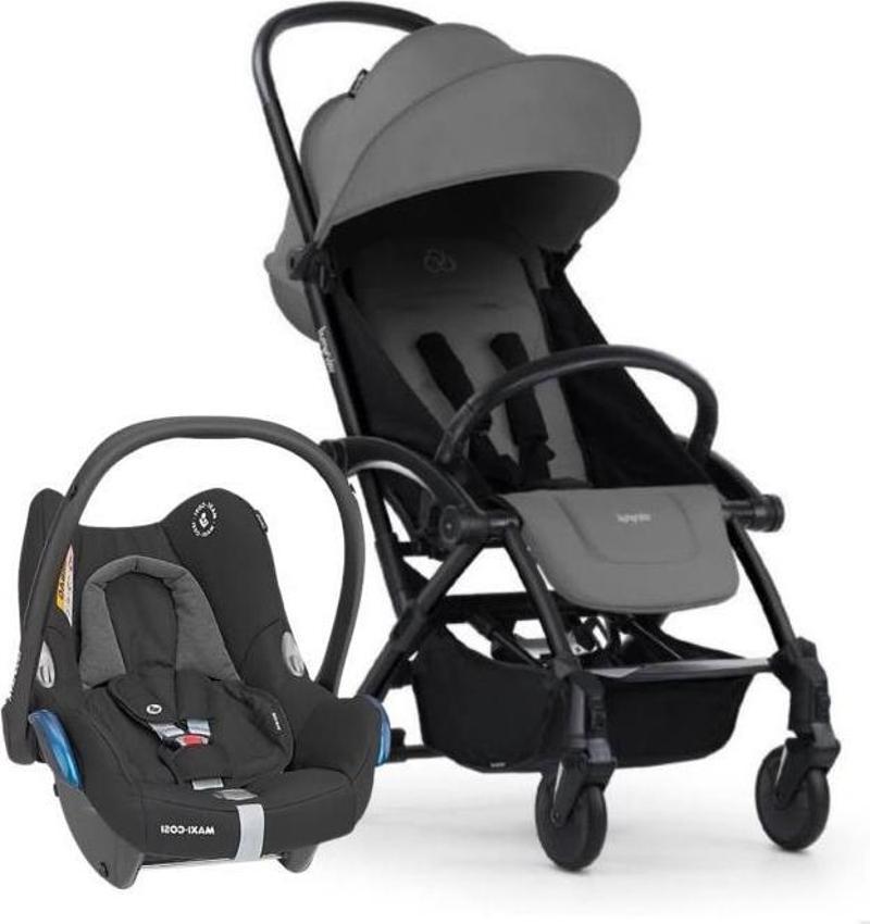 Connect 3 Bebek Arabası Black-Grey Travel Set Cabriofix Black