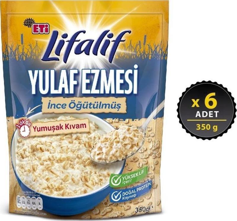 Lifalif İnce Öğütülmüş Yulaf Ezmesi 350 g x 6 Adet