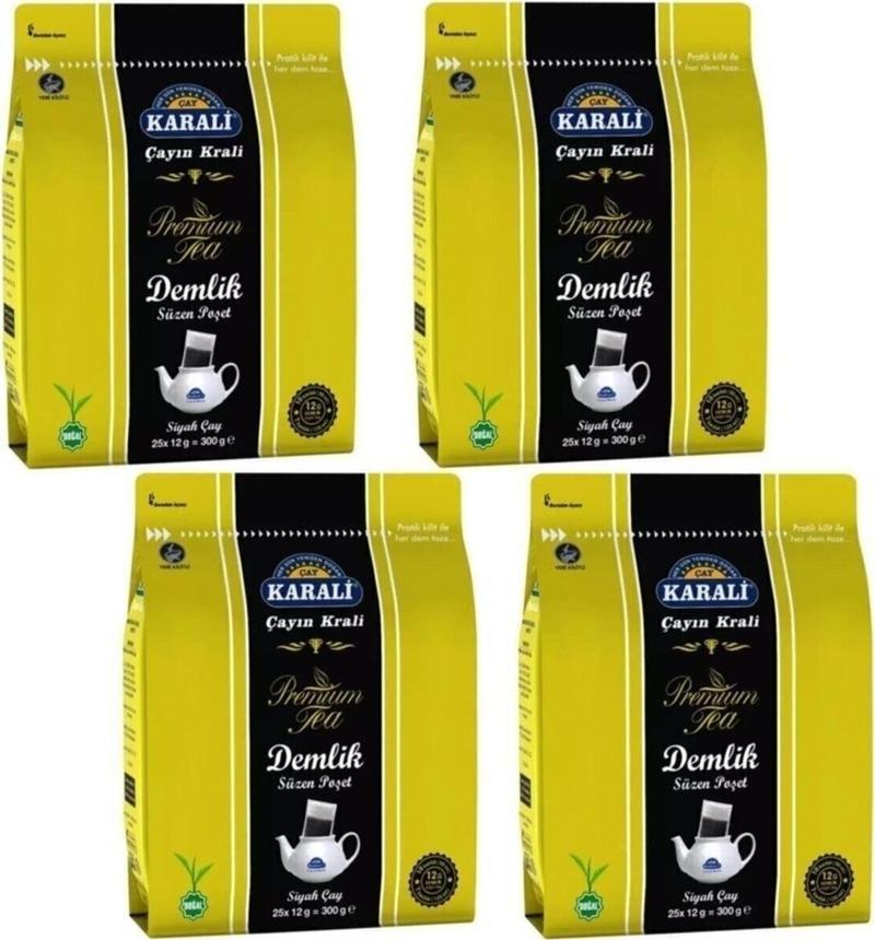 Premium Demlik Poşet Siyah Çay 25 Li 4 Adet