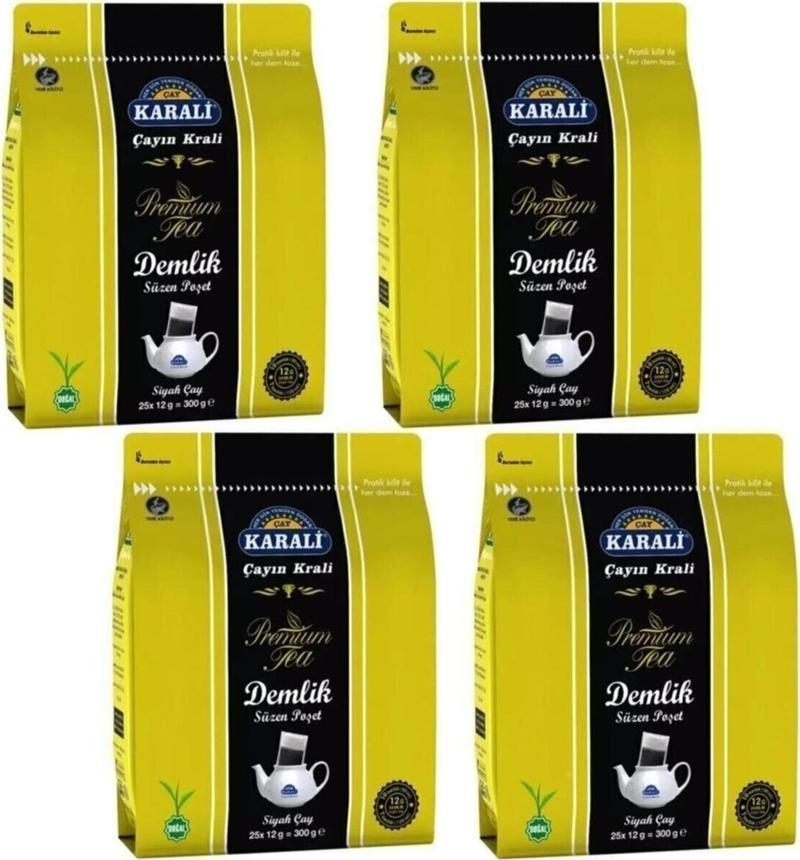 Karali Premium Demlik Poşet Siyah Çay 25 Li 4 Adet