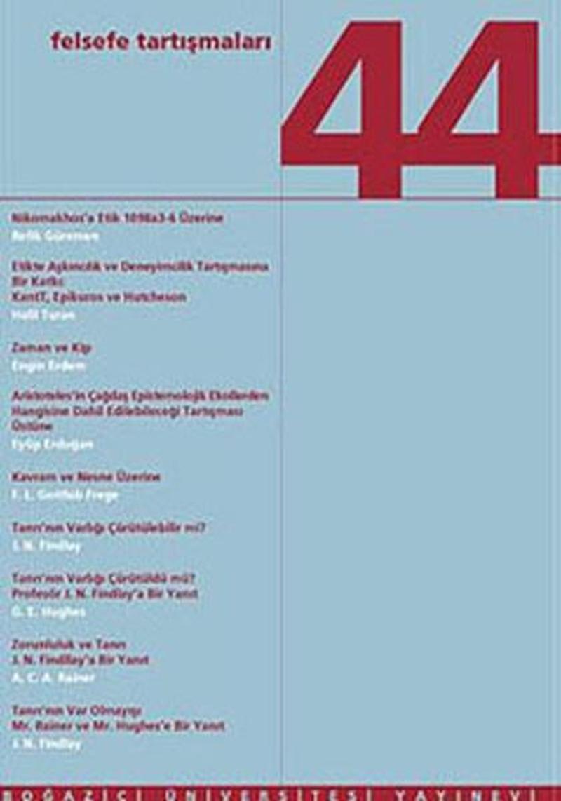 Boğaziçi Üniversitesi Yayınevi Felsefe Tartışmaları 44 - Kolektif
