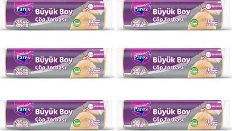 Büzgülü Çöp Poşeti Büyük Boy 65 x 70 cm 10 Adet - Vanilya