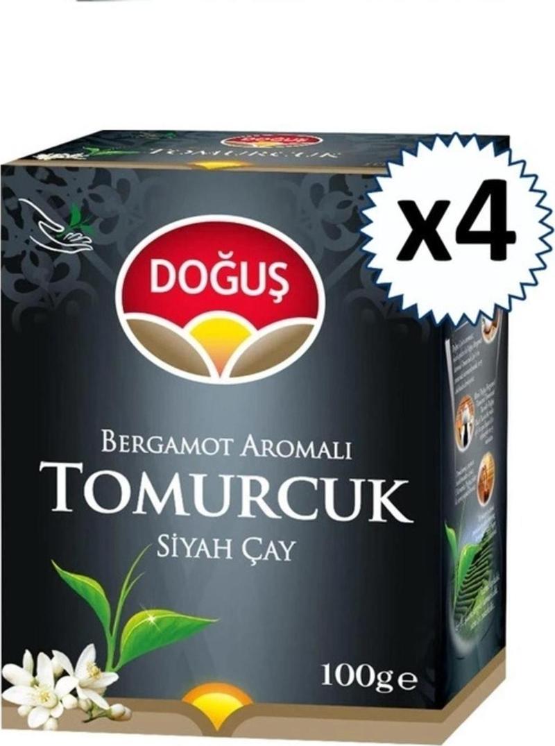 Tomurcuk Bergamot Aromalı Siyah Çay Kutu 100 gr 4 Adet