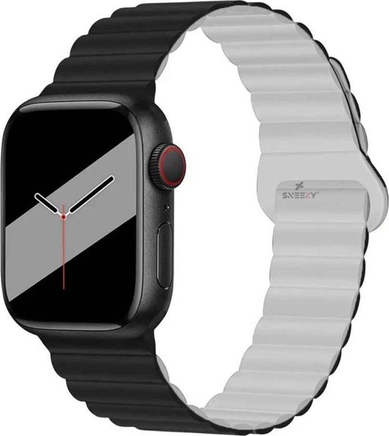 Apple Watch 49Mm Seri 8 Ultra Uyumlu Harmony Duo Magnetik Silikon Kordon