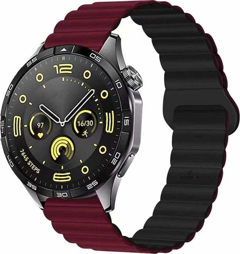 Huawei Watch 3 Elite-Classic 46Mm-Watch 3 Pro-Elite 22Mm Uyumlu Harmony Duo Magnetik Silikon Kordon