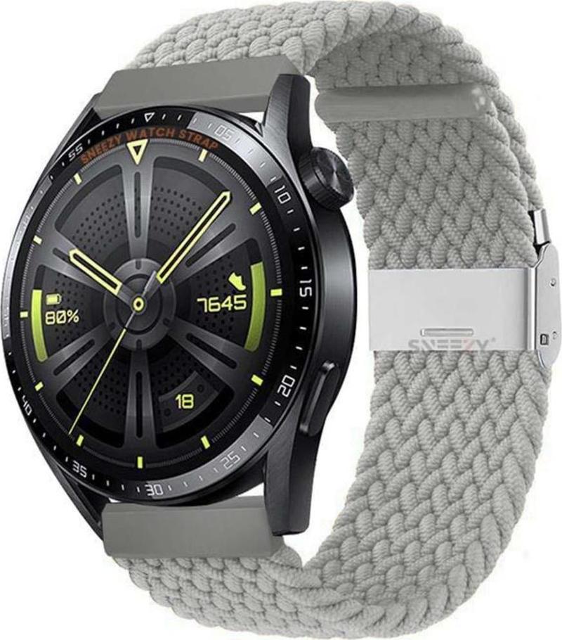 Huawei Watch 4 46Mm-Watch 4 Pro 22Mm Uyumlu Metal Klips Solo Fiberlink Örgü Kordon