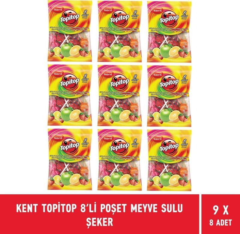 Topitop 8'li Poşet Meyve Sulu Şeker - 9 Adet