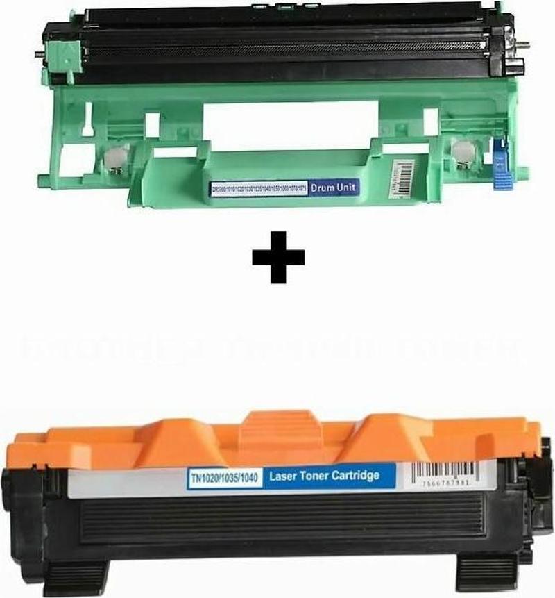 Pp Brother TN-1040 Ithal Muadil Siyah Toner + Brother DR-1040 Muadil Drum Ünitesi 2 Li Set