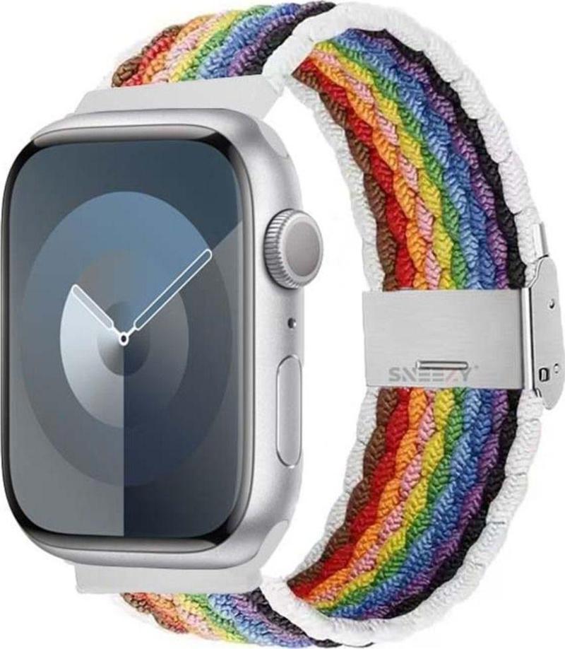 Apple Watch 42-44-45-49Mm İle Uyumlu Metal Klips Solo Fiberlink Örgü Kordon